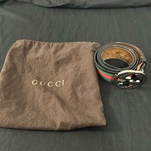 GUCCI WEB BELT WITH G BUCKLE US Size 36”